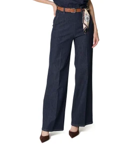 effen-recht dames jeans blauw