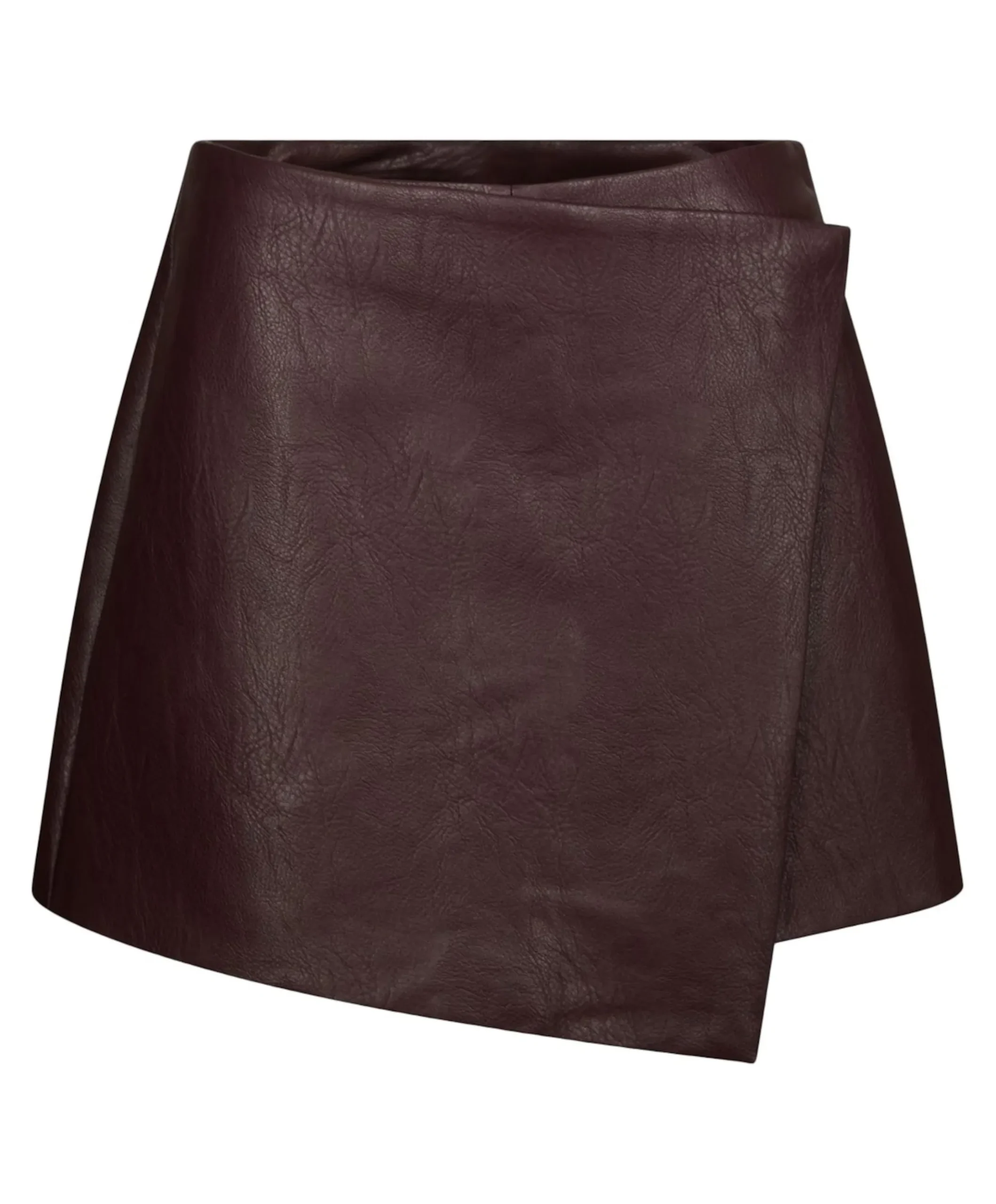 Elayne Faux Leather dames broekrok bordeaux