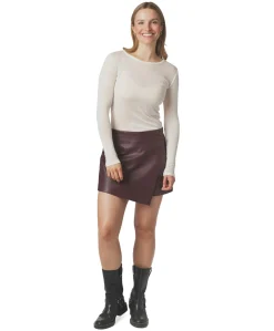 Elayne Faux Leather dames broekrok bordeaux