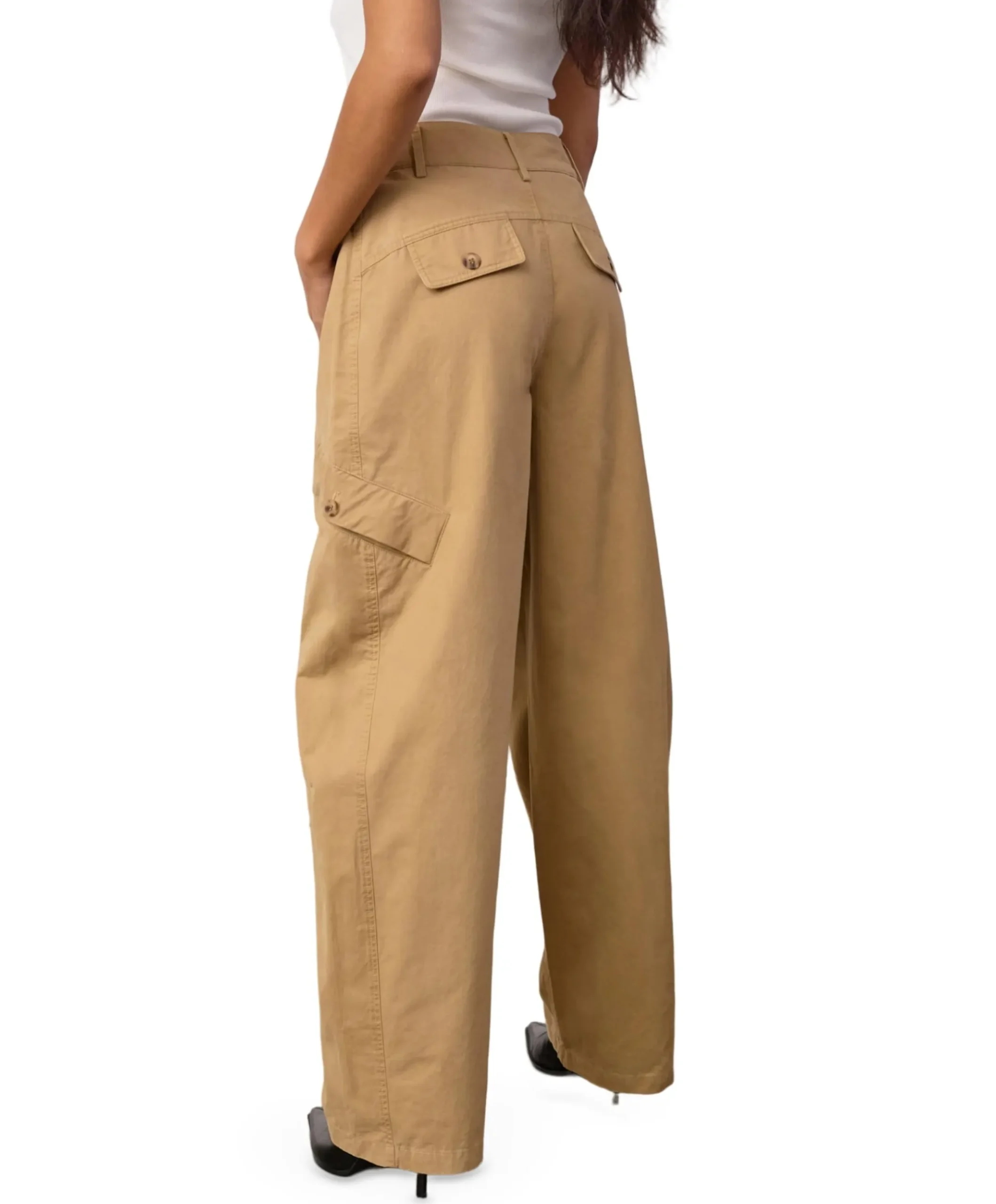 EvelynCC Barrel dames broek beige