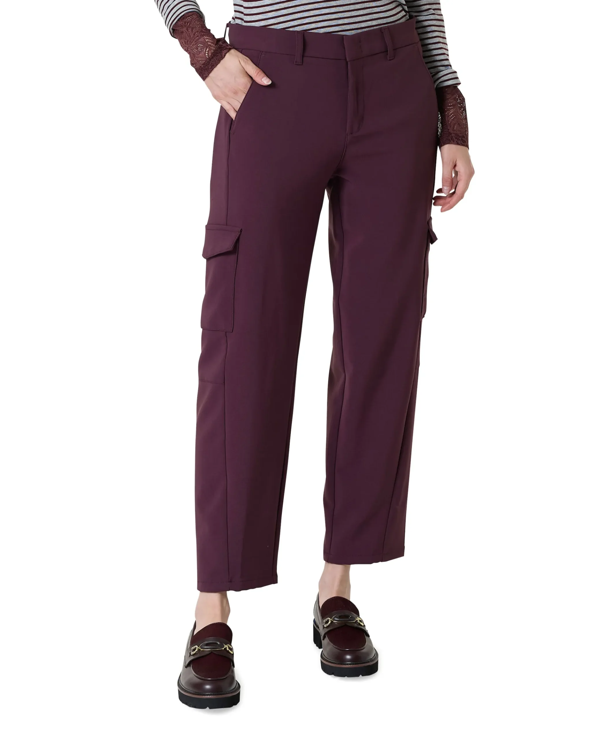 EVY CARGO dames broek bordeaux