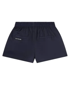 EYELET dames korte broek blauw