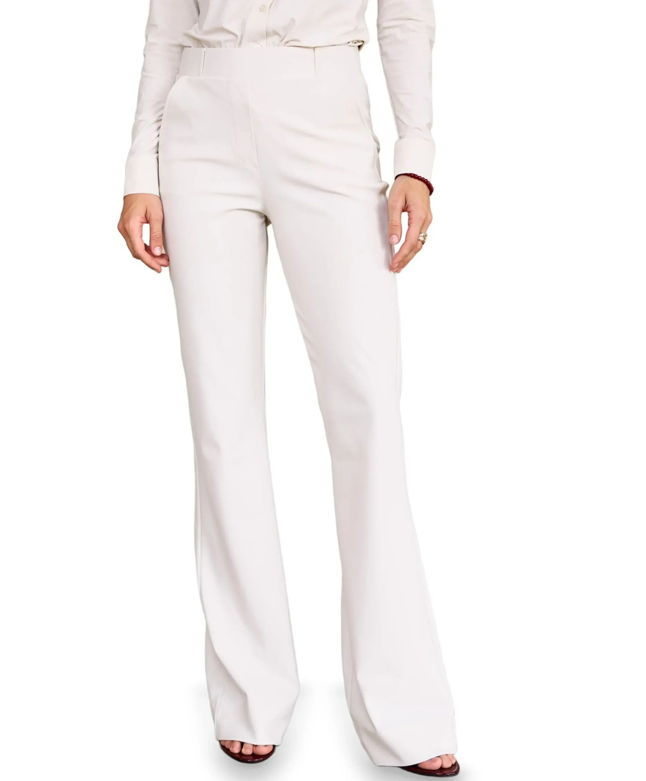 Flair LONG bonded trousers dames broek ecru