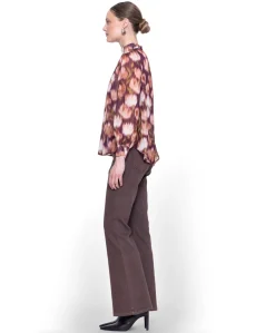 Flair lurex dames jeans bruin