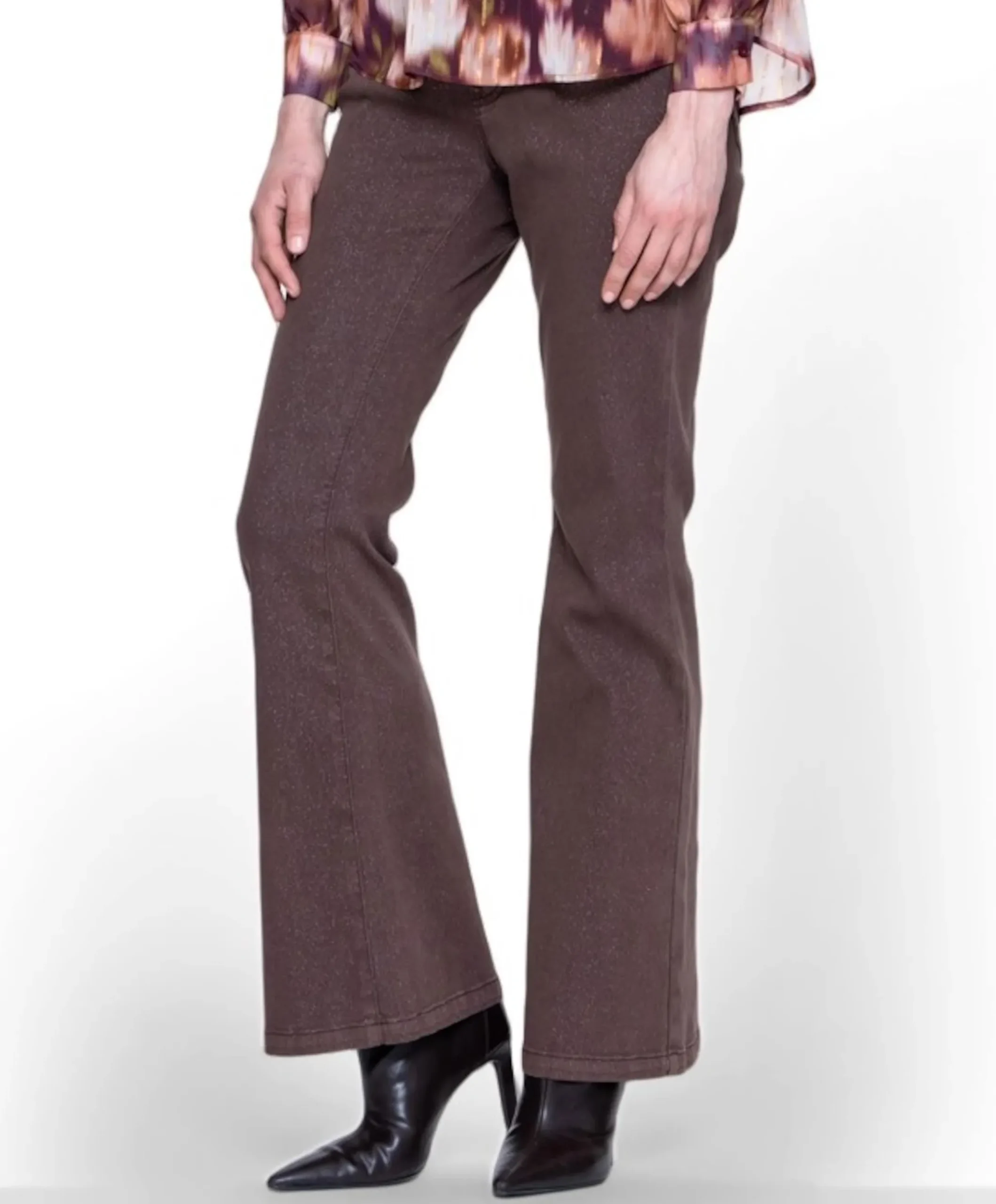 Flair lurex dames jeans bruin