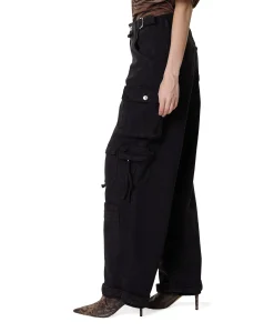 Franca Balloon Cargo dames jeans zwart