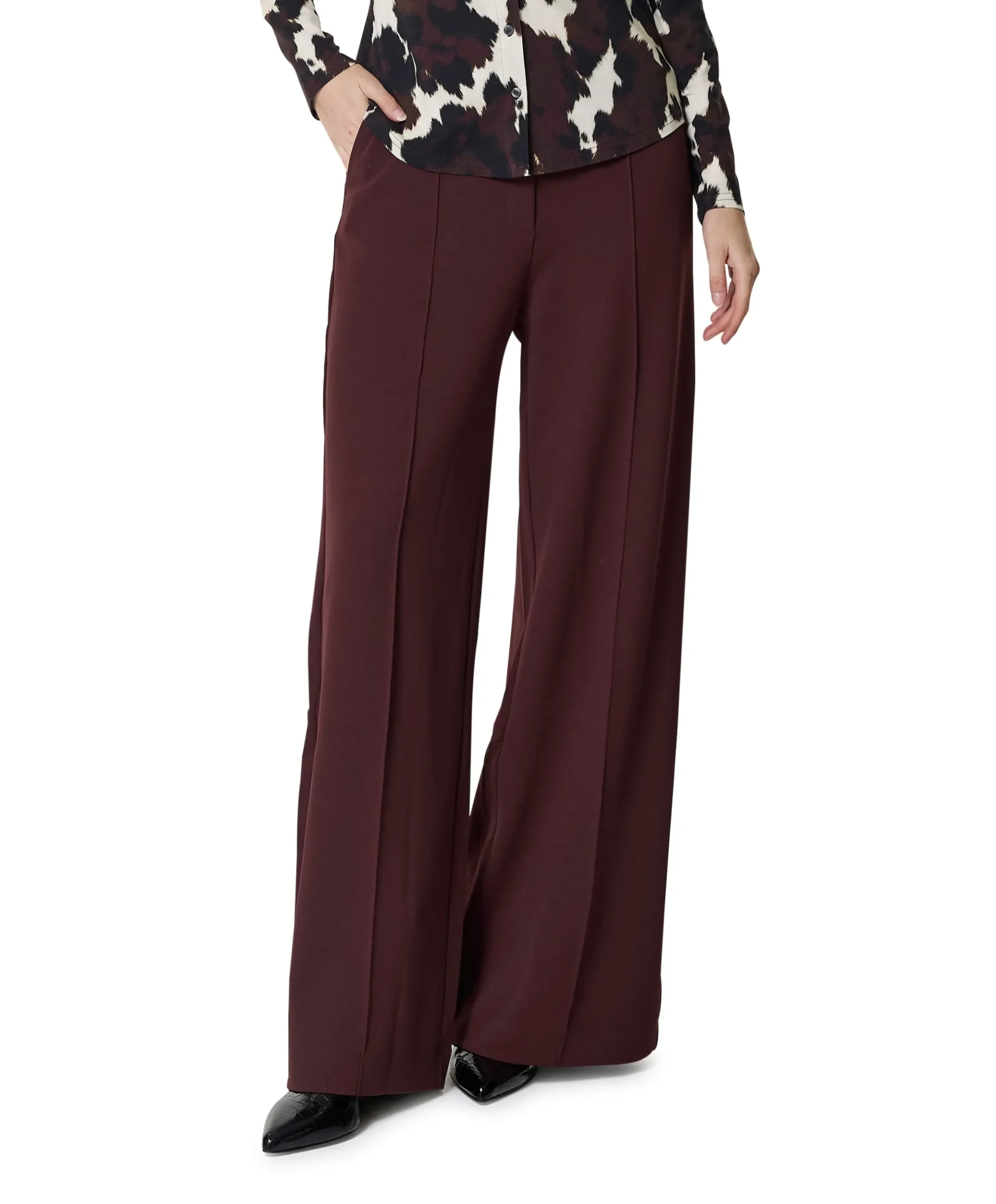 GENIVA dames broek bordeaux