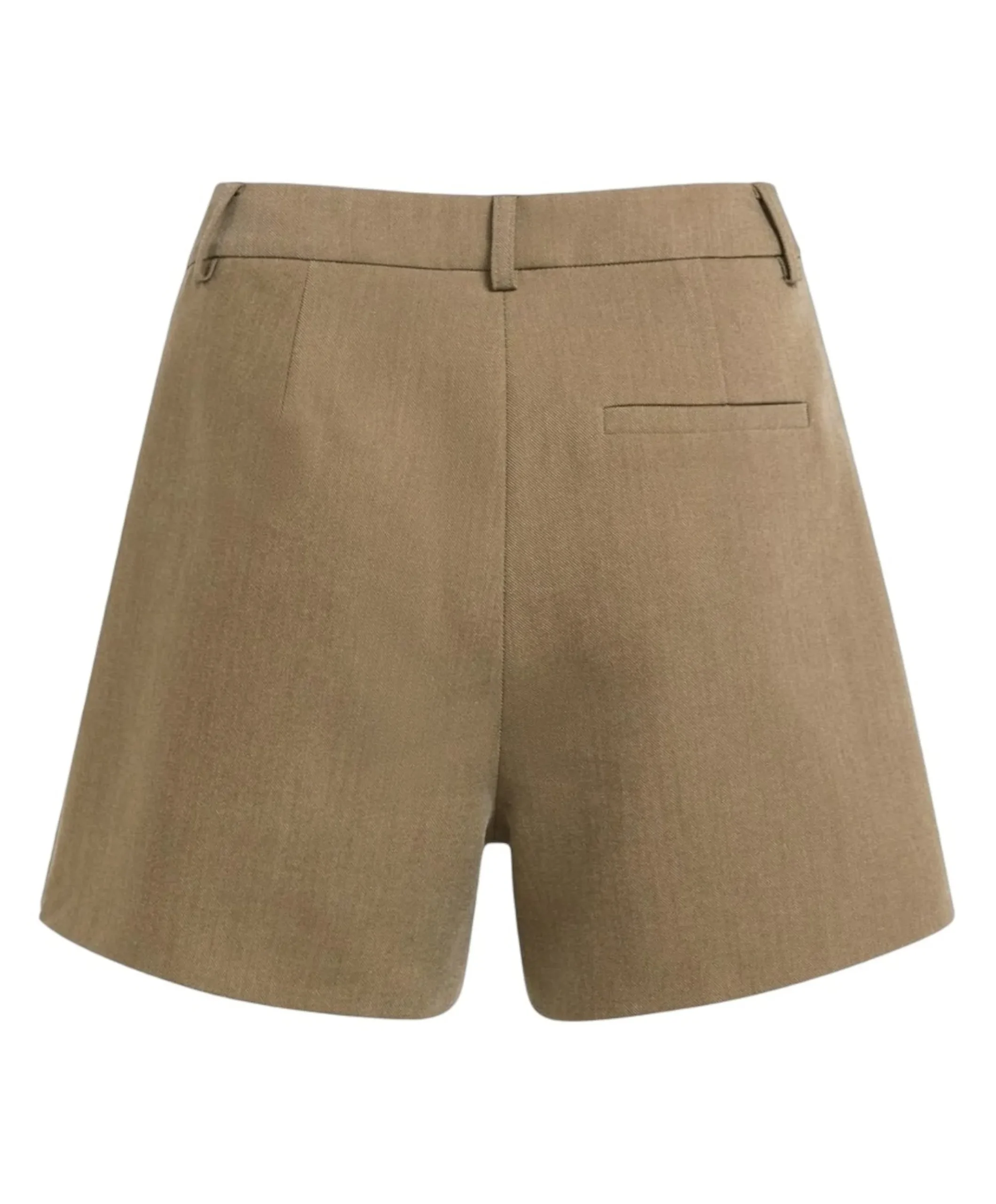 Geweven met plooien dames skort bruin
