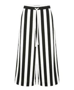 Grace stripe culotte dames broek zwart