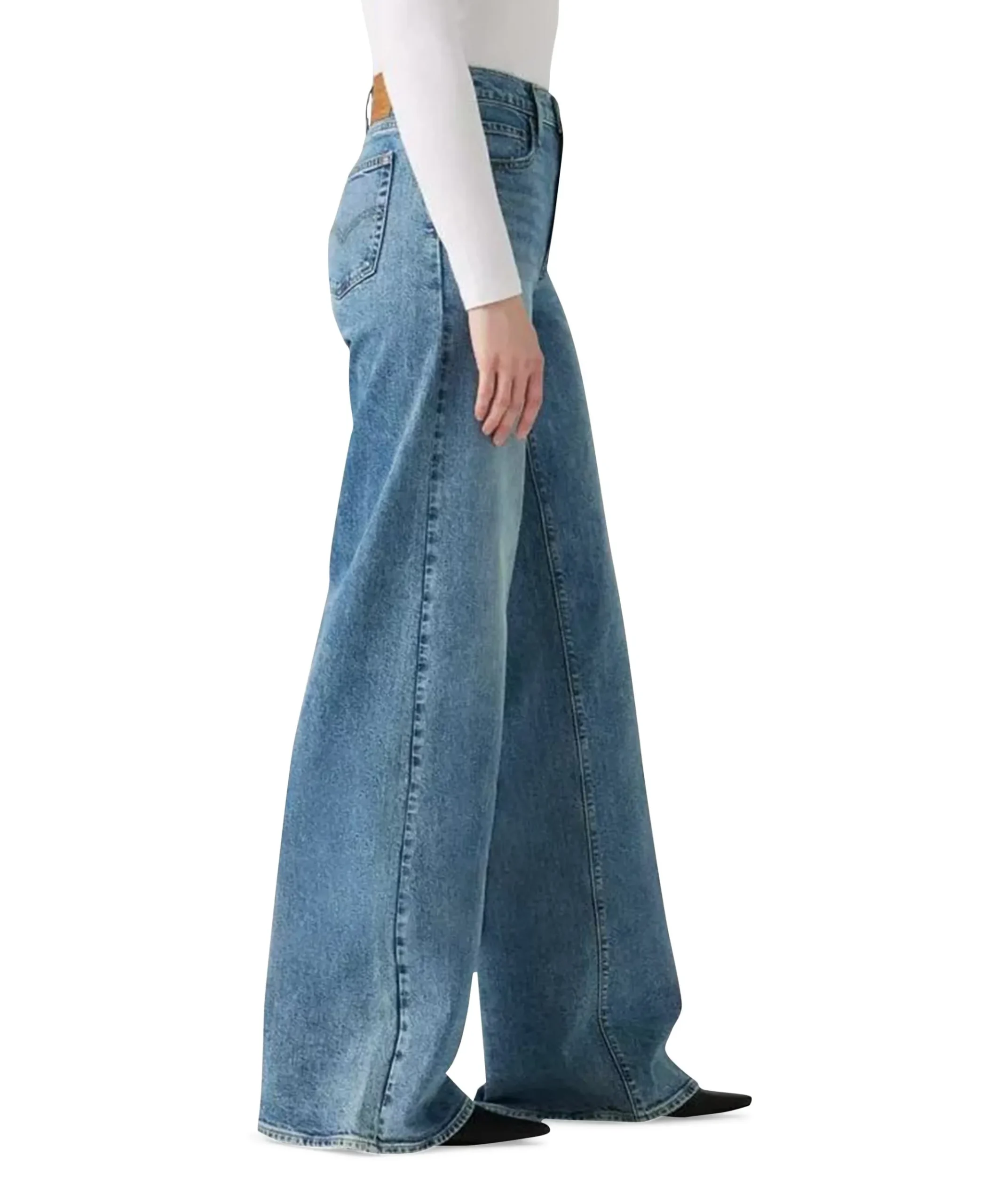 728 HR wide leg dames jeans blauw