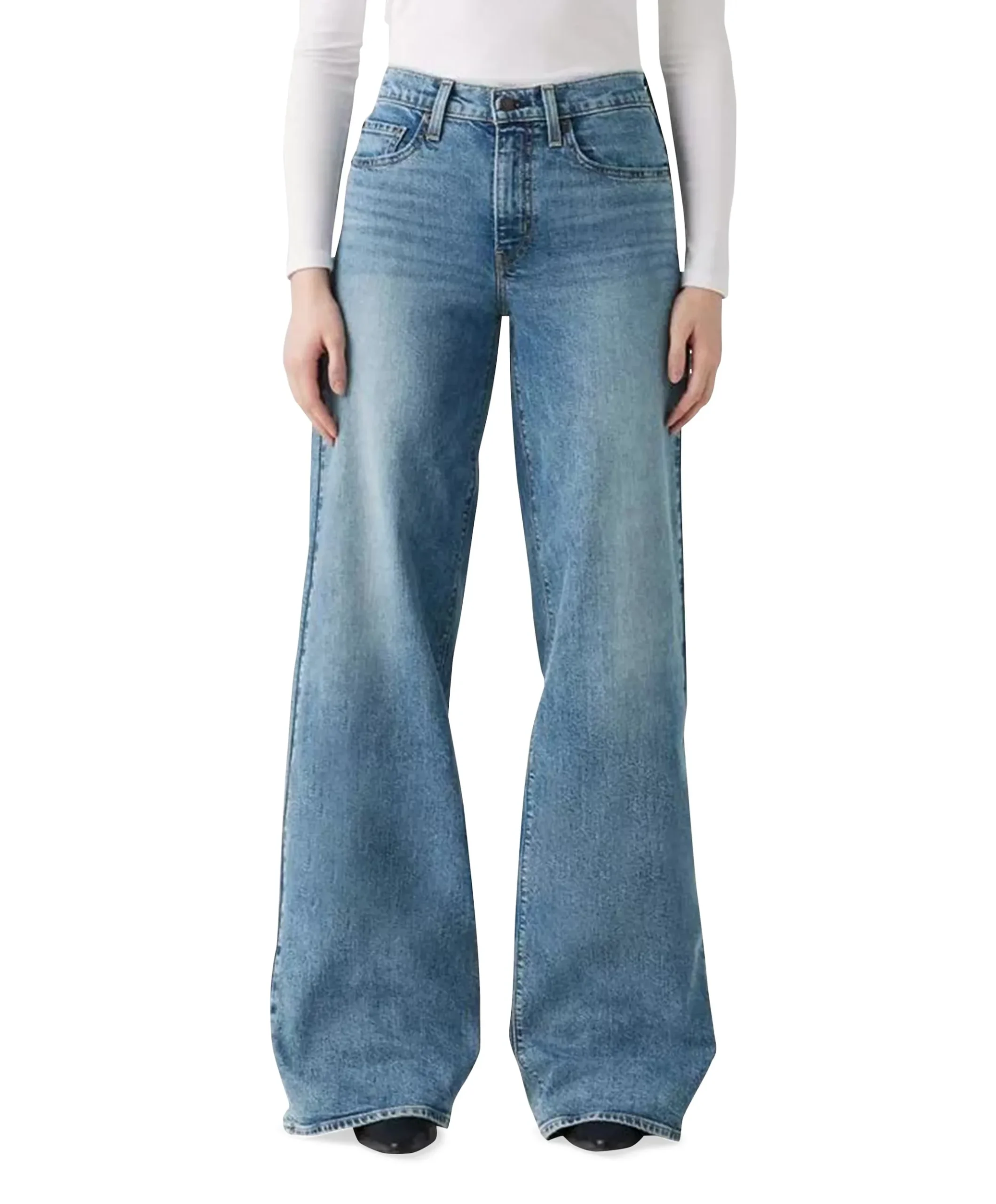 728 HR wide leg dames jeans blauw