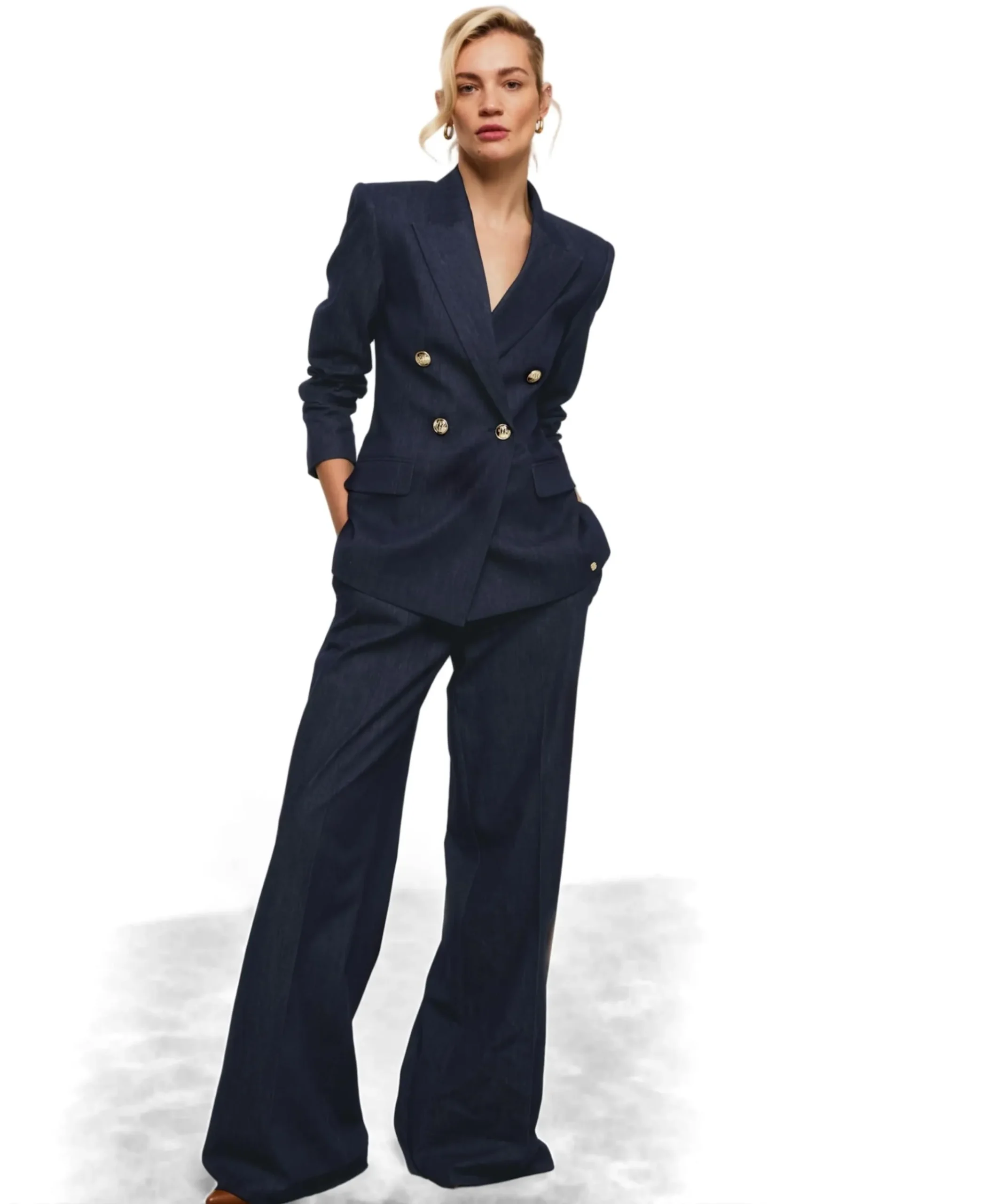 INDRA dames broek blauw
