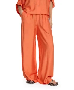 IRREGULAR WIDE LEG dames broek oranje
