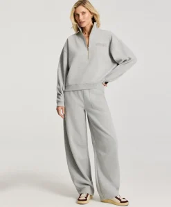 Jayden Wide Leg Jogger dames trainingsbroek grijs