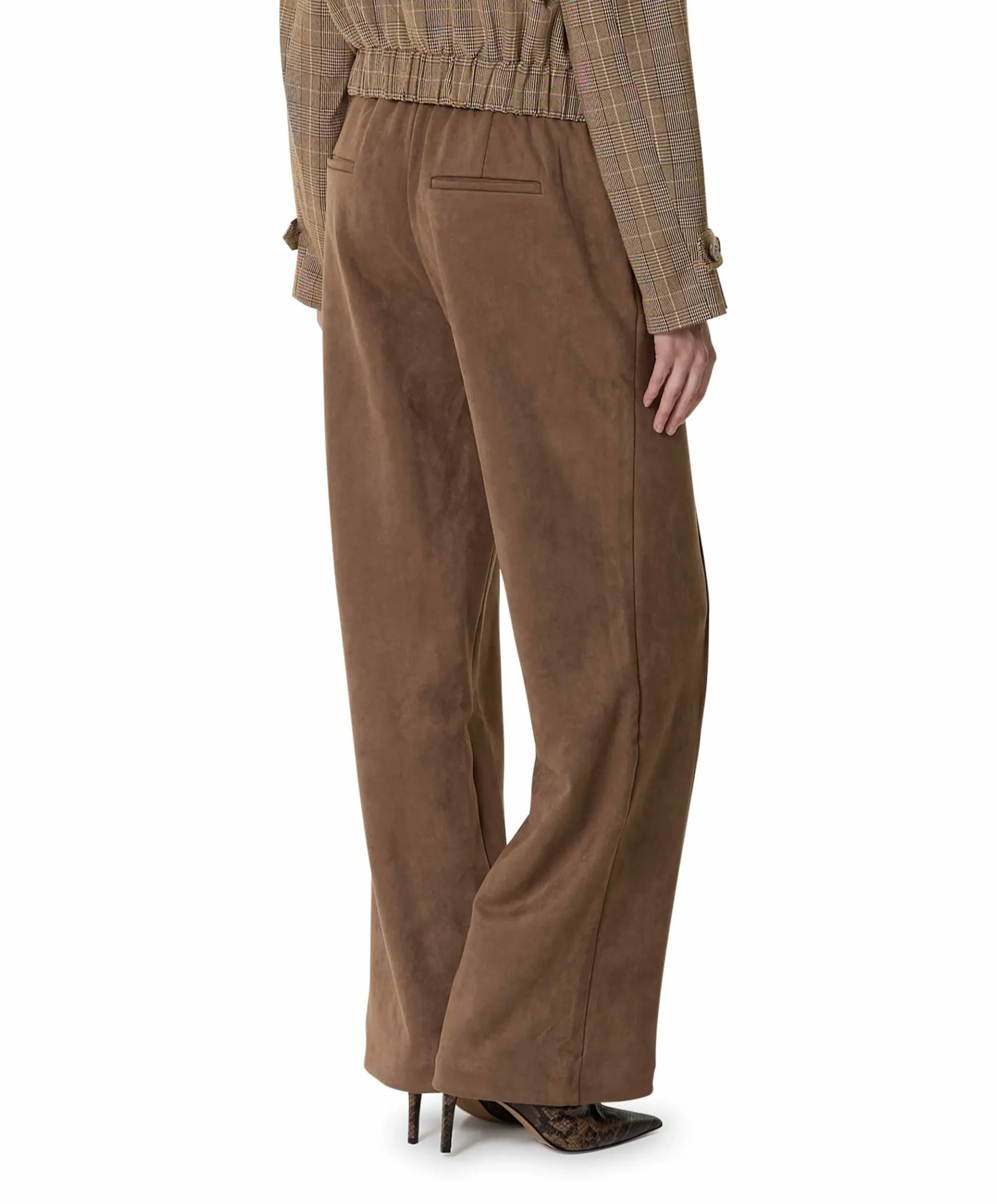 Jill Suedine dames broek bruin