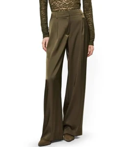 Jules bold satin smart dames broek groen