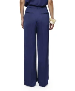 Jules satin pants dames broek blauw