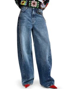 Kast Wide Leg dames jeans blauw