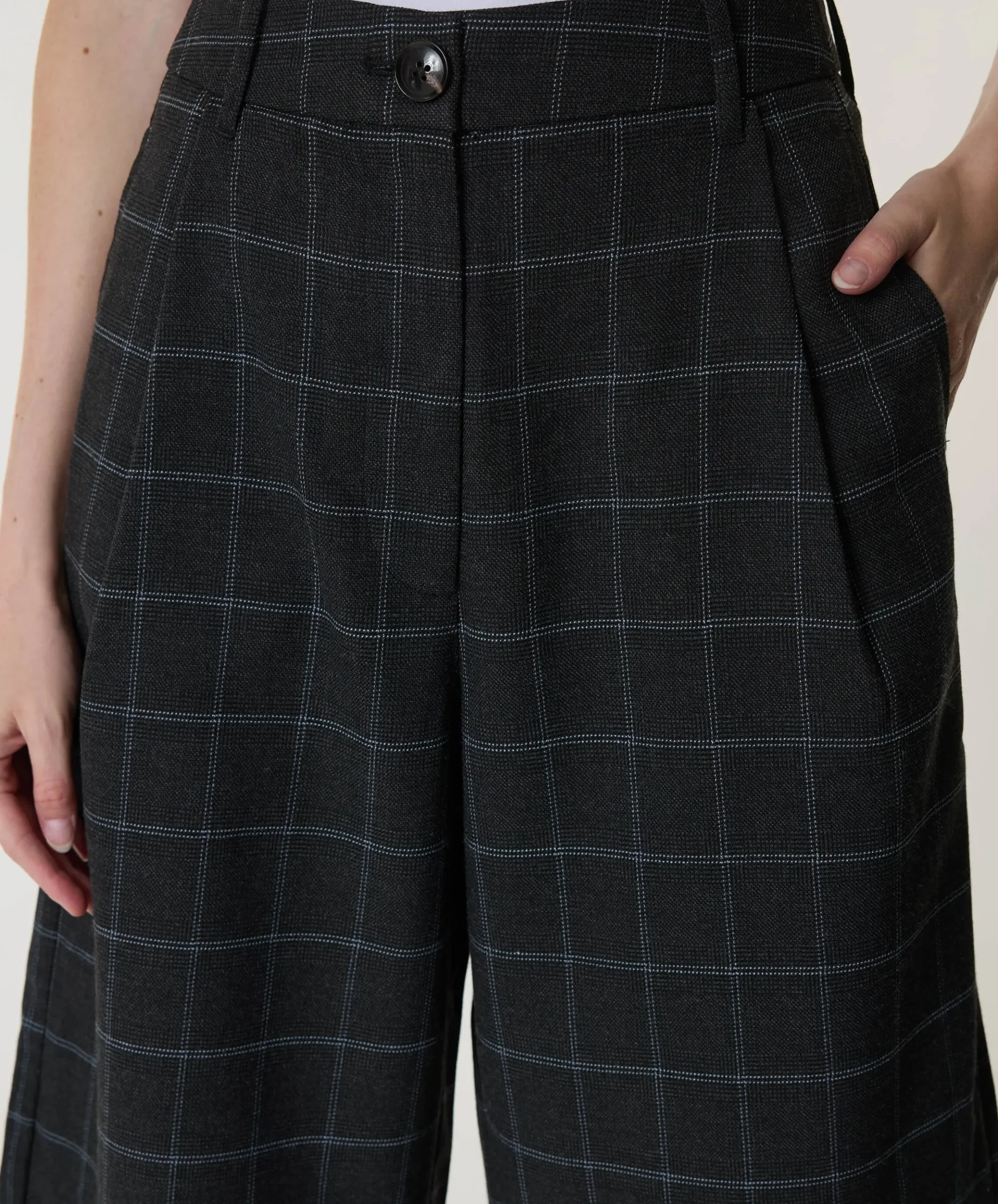 Kreme Wide Leg dames bermuda grijs