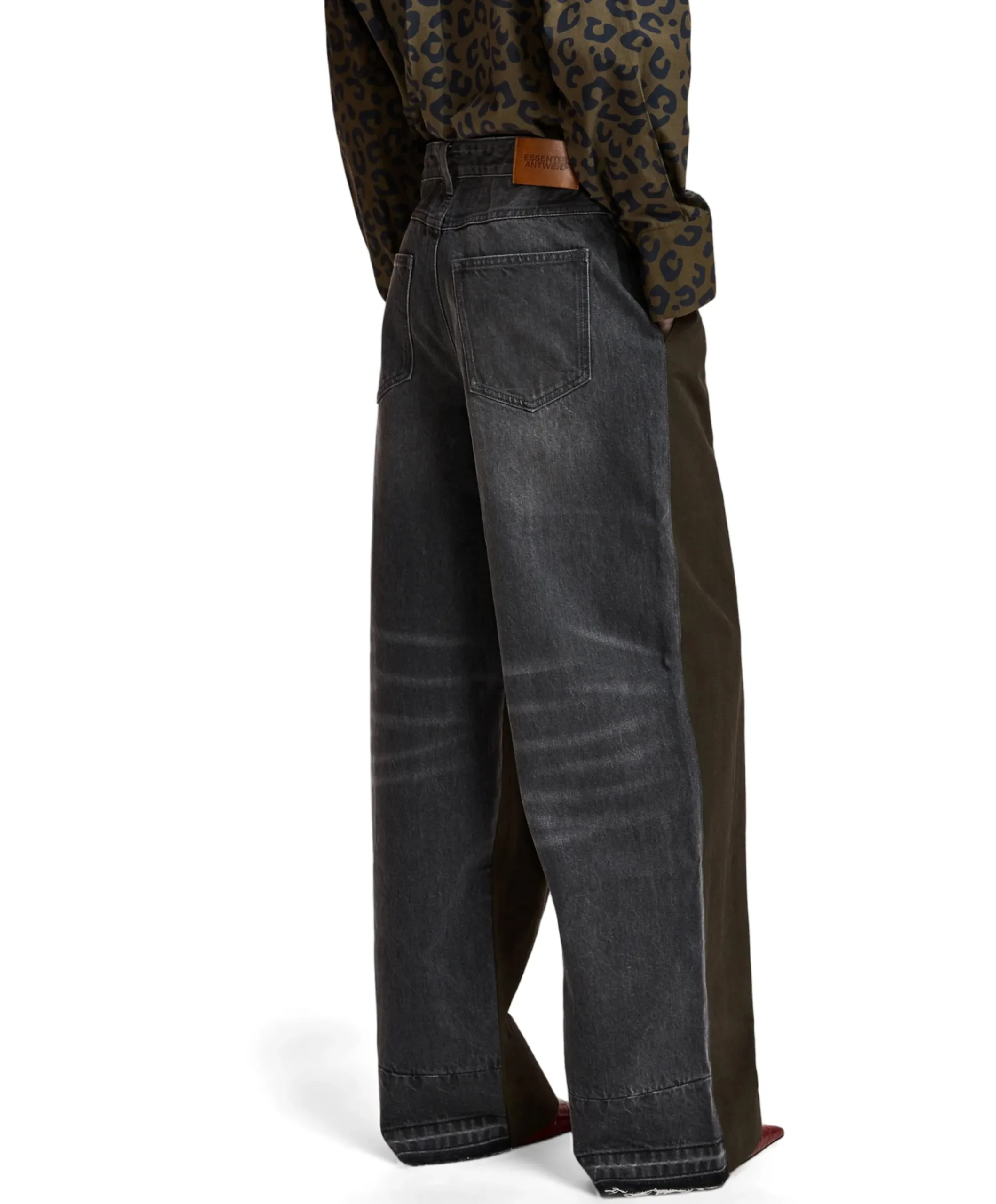 Krisp Fabric Mix dames jeans groen