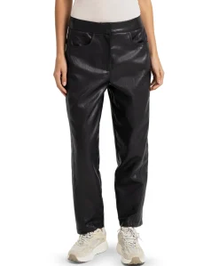Kunstleren dames broek zwart