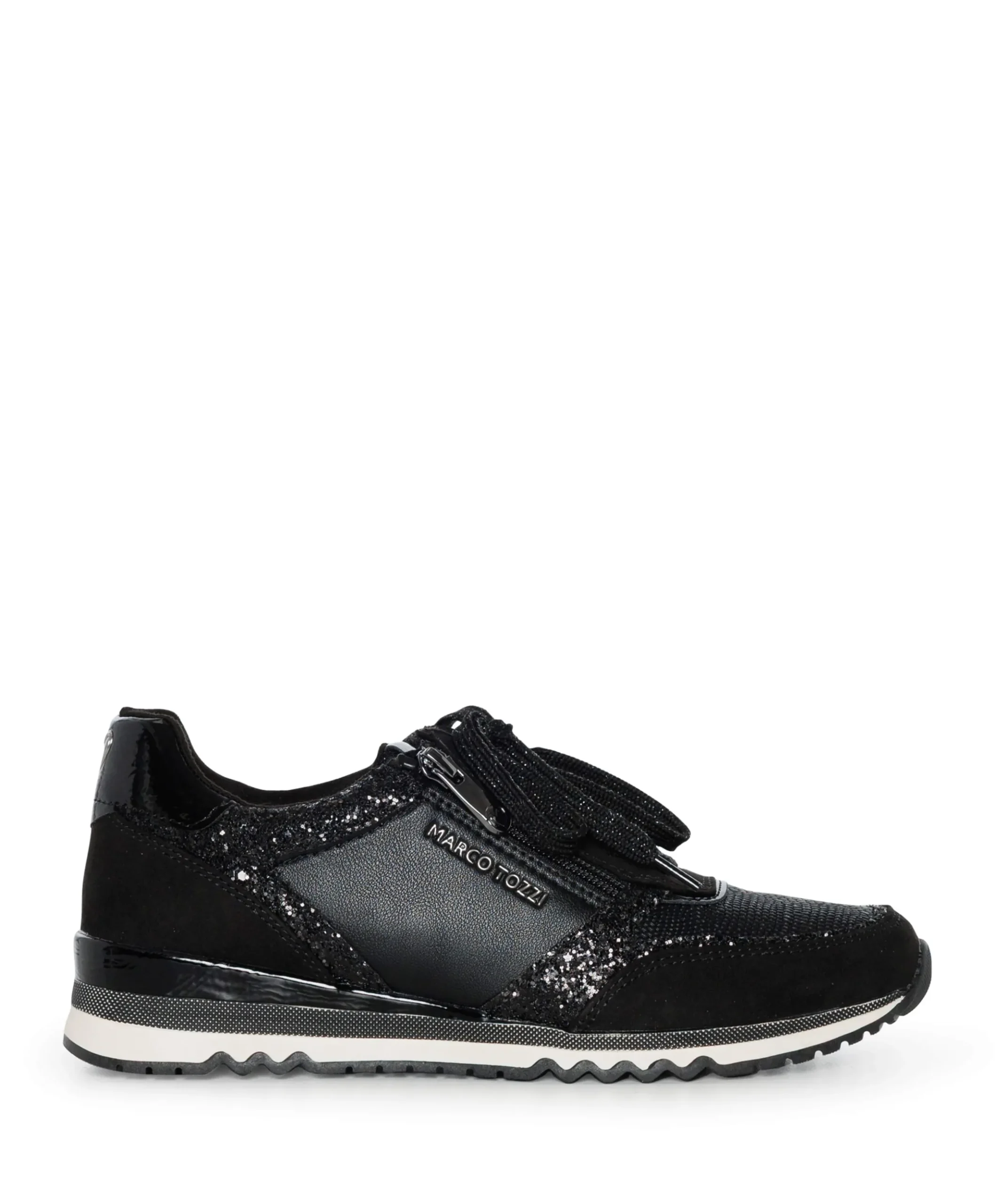 Lace-up dames sneakers zwart