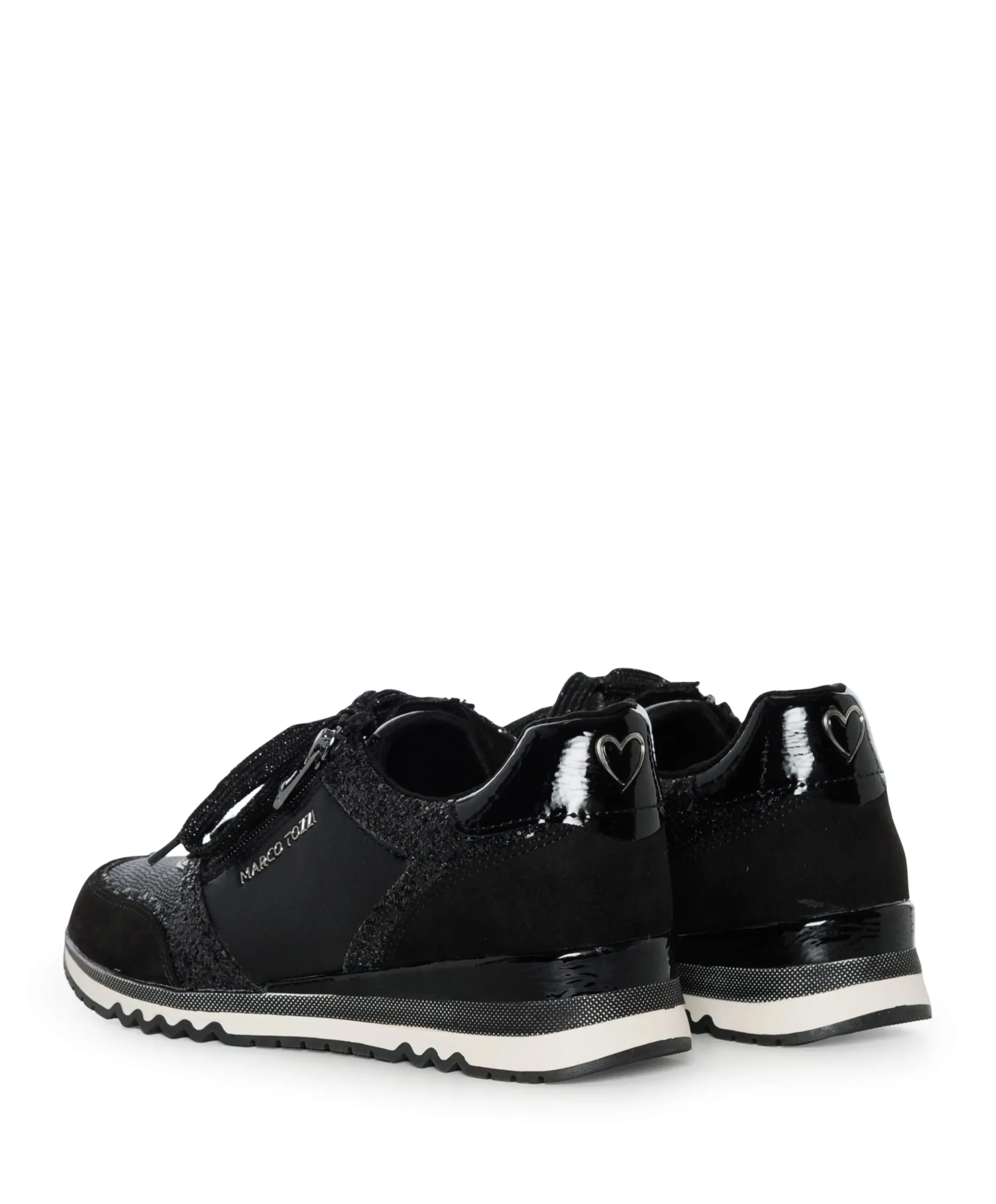 Lace-up dames sneakers zwart