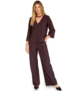 Lexie bonded trousers dames broek bruin