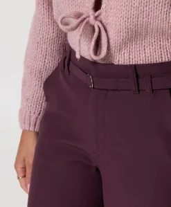 LIVA CHIC BELT dames pantalon bordeaux