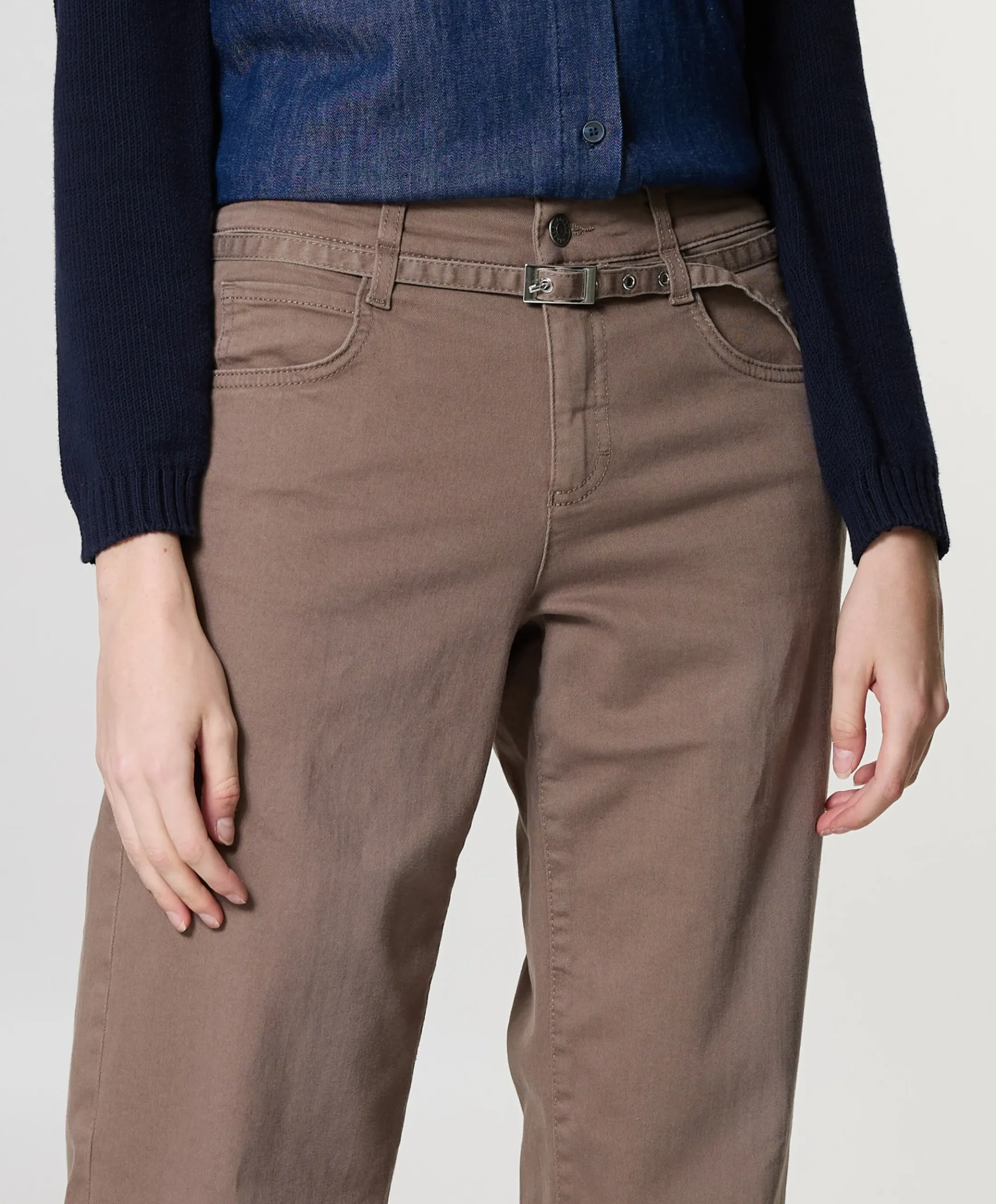 LIZ BELT dames jeans bruin