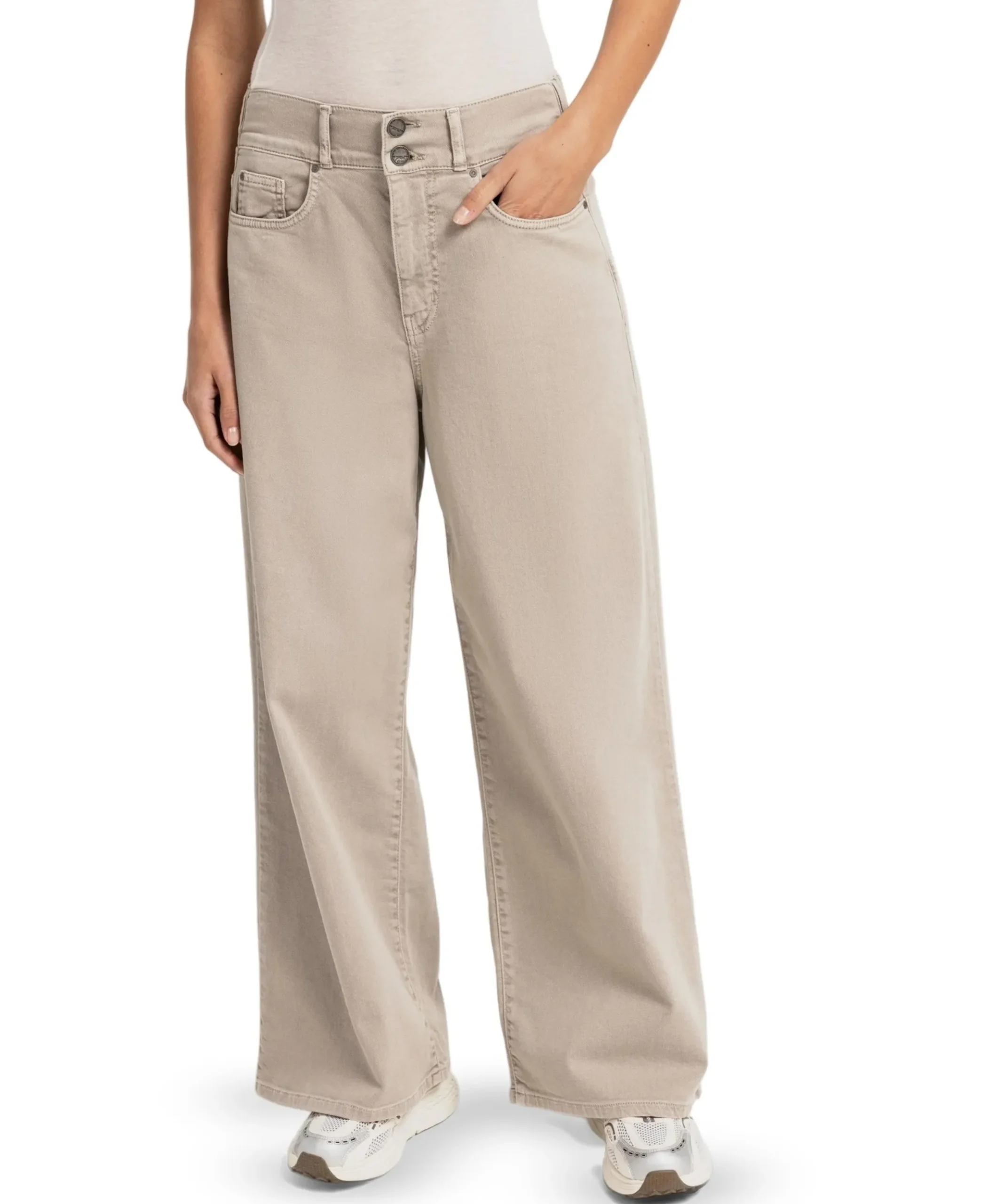 Losvallende dames jeans grijs