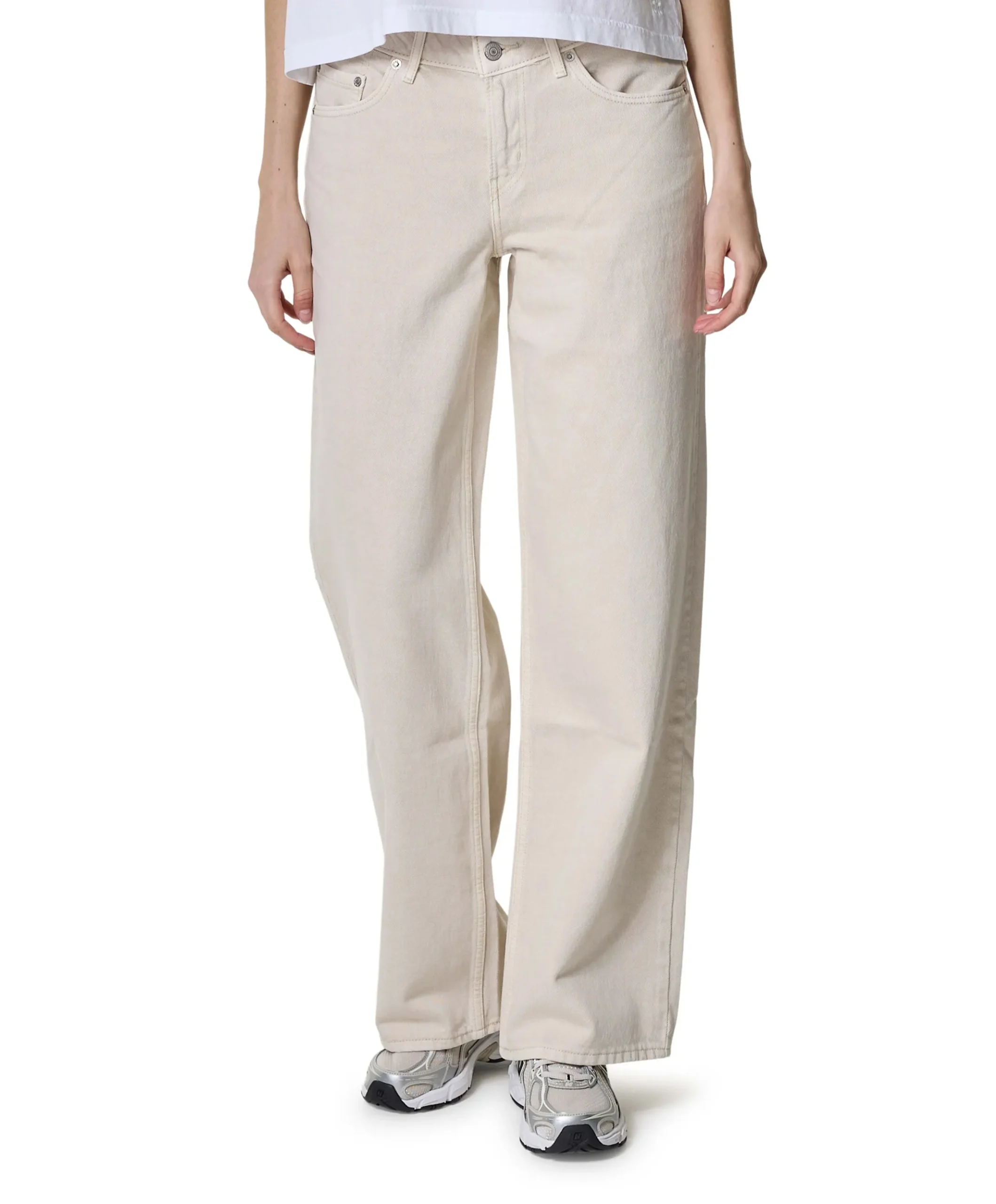Low Loose dames jeans beige