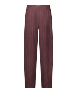 Marlise stripe dames broek bruin