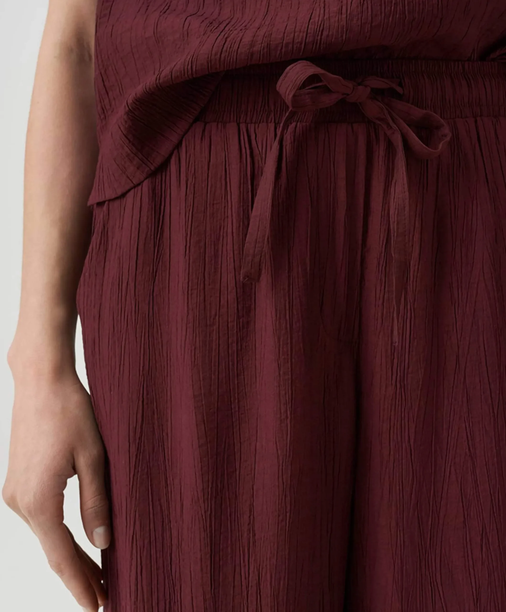 Marou crinkled dames culotte bordeaux