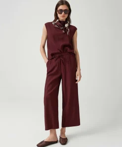 Marou crinkled dames culotte bordeaux