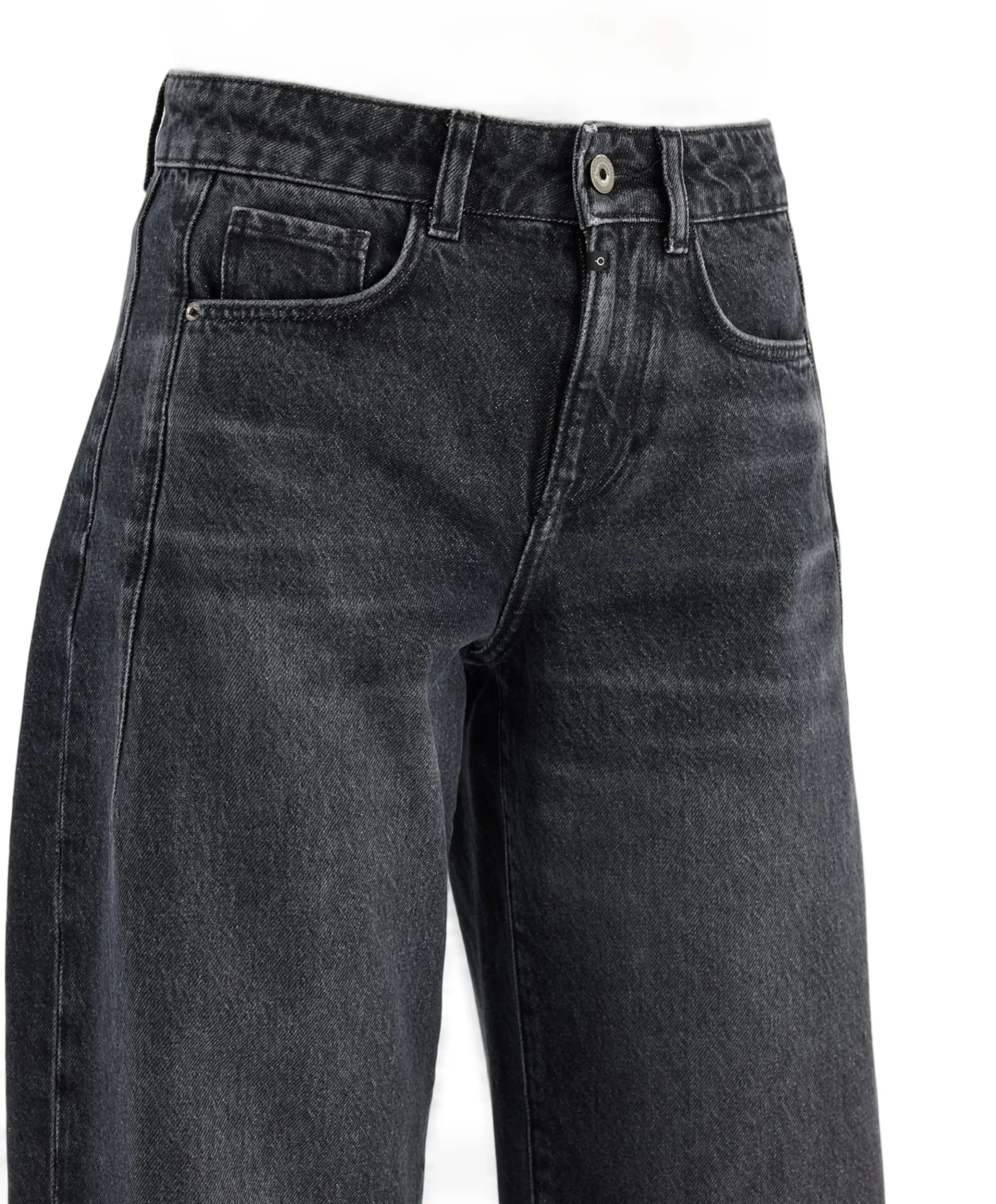 mid waist balloon jeans dames jeans zwart