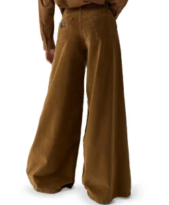 New Marlene 8104 Shiny Cord dames broek bruin