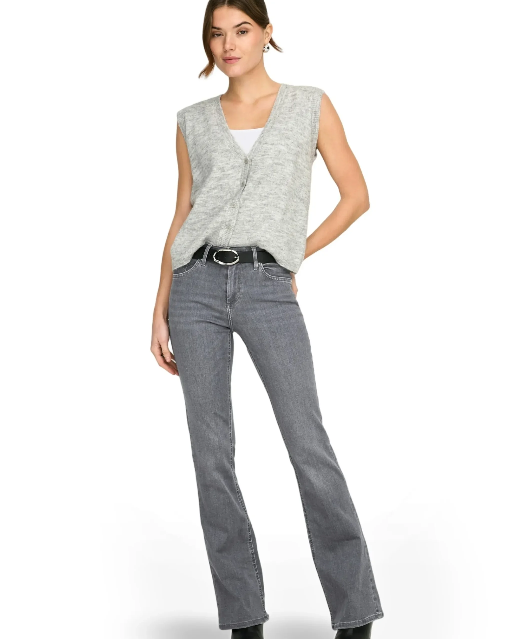 ONLBLUSH LIFE MID FLARED TAI0918 dames jeans grijs