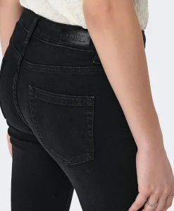 ONLBLUSH MID FLARED DNM zwart
