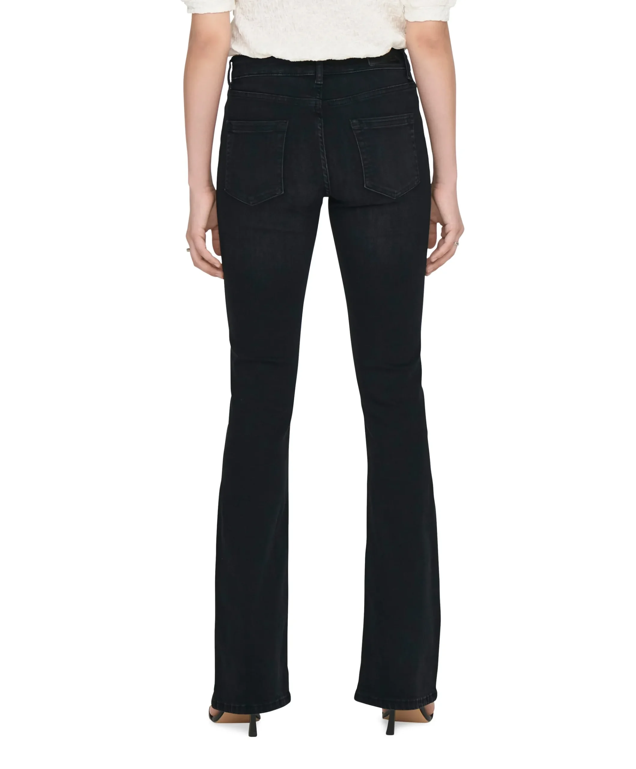 ONLBLUSH MID FLARED DNM zwart