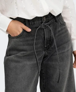 ONLGIANNA MW STRAIGHT DNM DOT980 NO dames jeans zwart