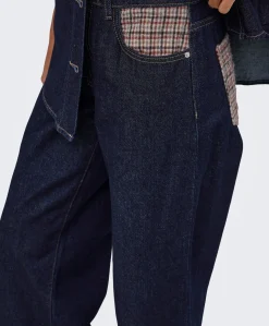 ONLHOPE HW WIDE CHECK DNM SIJI dames jeans blauw