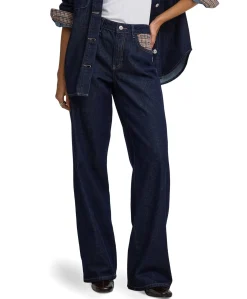 ONLHOPE HW WIDE CHECK DNM SIJI dames jeans blauw