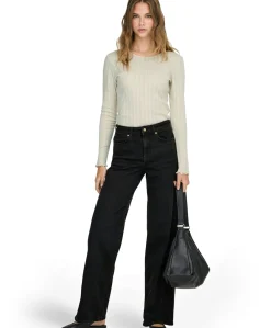 ONLMADISON BLUSH HW WIDE DNM CRO099 dames jeans zwart
