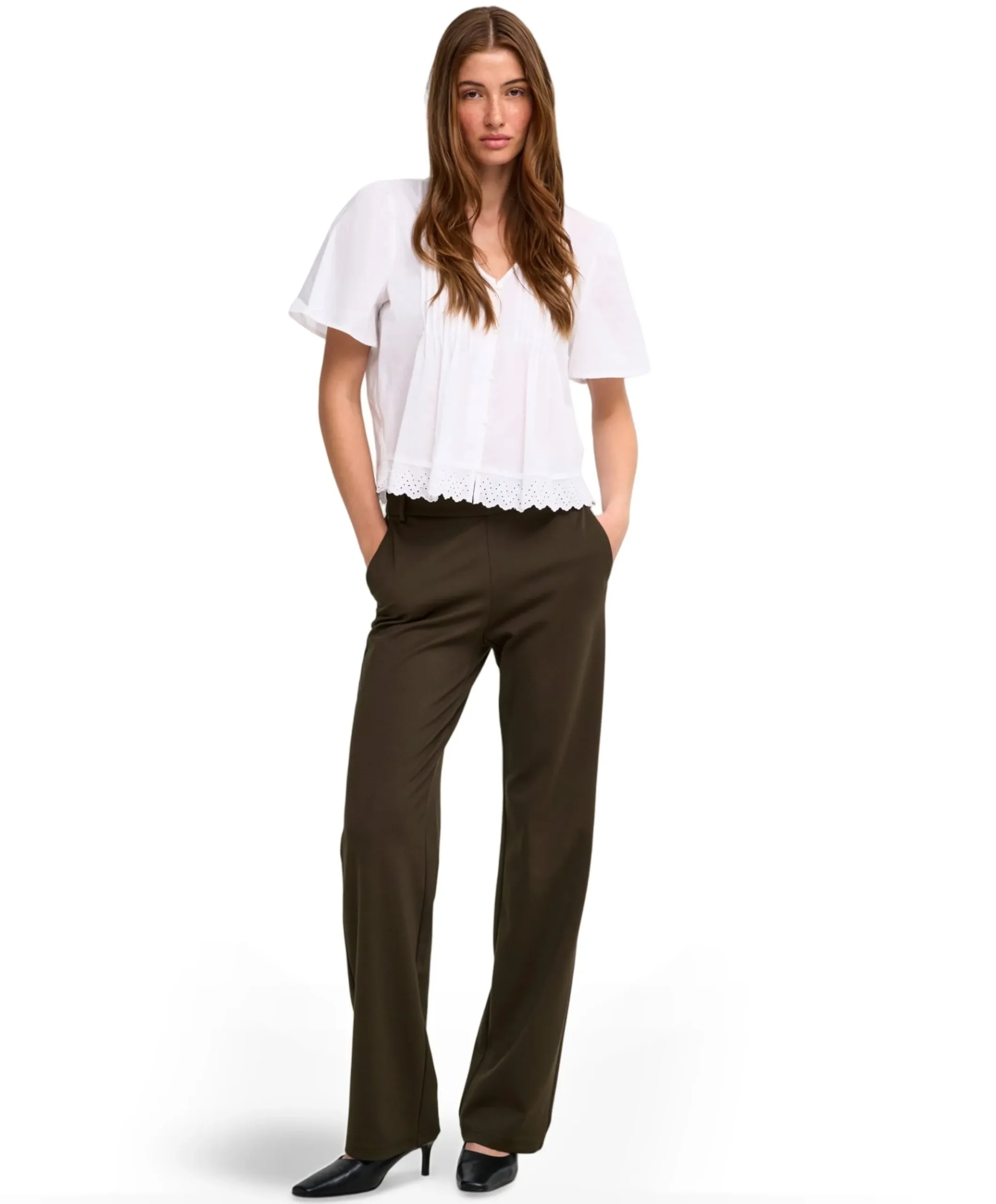 ONLPOPTRASH LIFE MW STRAIGHT dames broek bruin