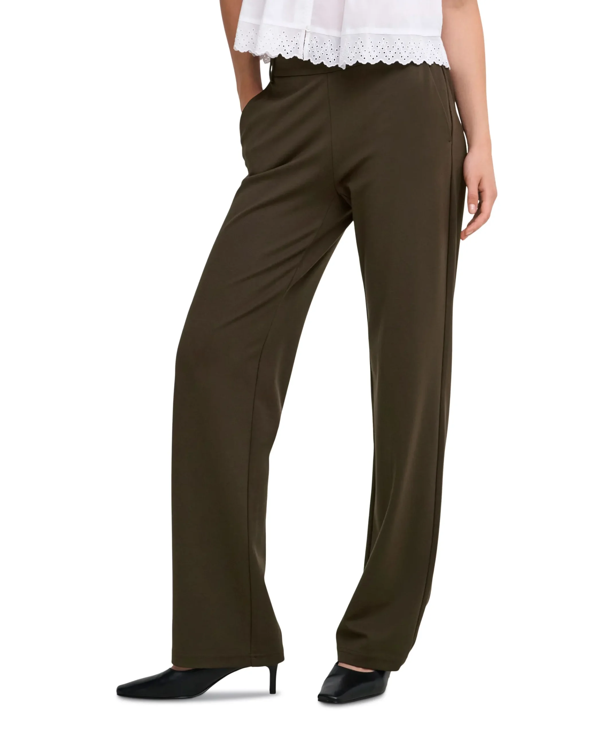 ONLPOPTRASH LIFE MW STRAIGHT dames broek bruin