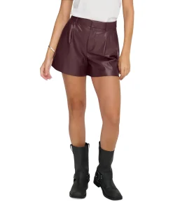 ONLSMOOTH HW FAUX LEA CC dames korte broek bordeaux