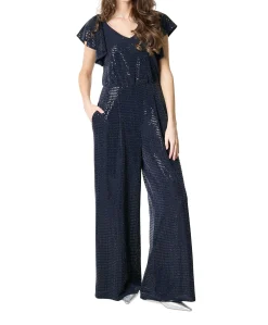 Overall Lang 1/2 Arm dames jumpsuit blauw