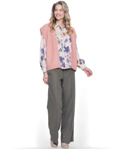 Pants fancy waistband dames broek groen