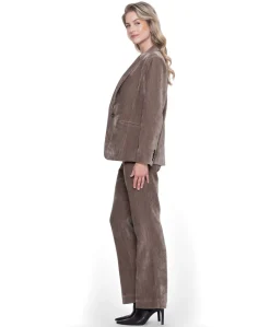 Pants velours dames broek beige